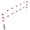 Access barriers | with triangular lock | swing-back | with top and quarter-bent bar | hot-dip galvanized and white coatedwith red reflecting stripes | total width: 2500 mm